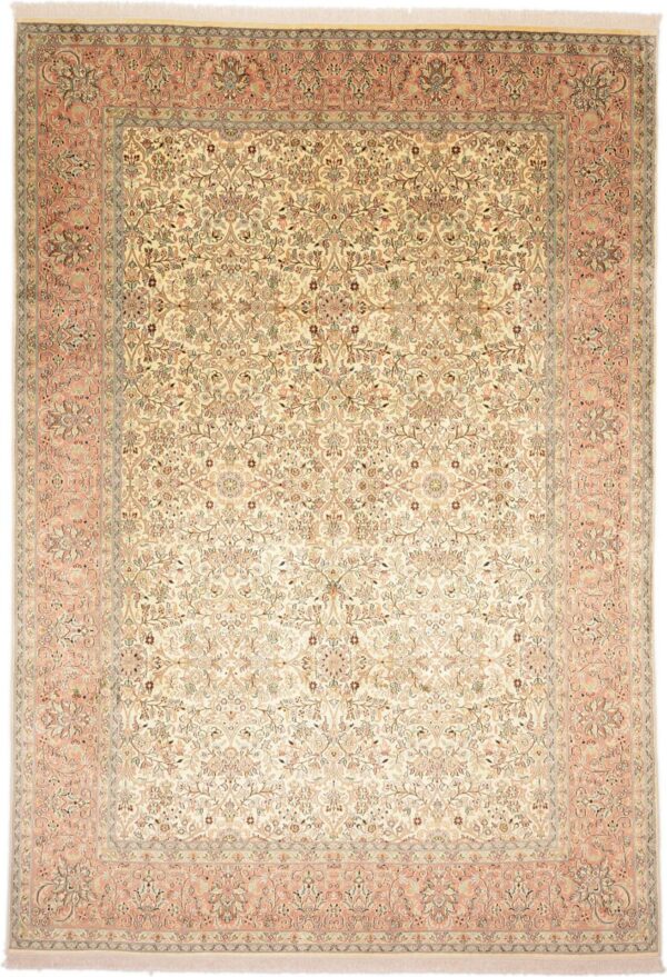 Kaschmir Orientteppich 216 × 313 cm, Seide, handgeknüpft