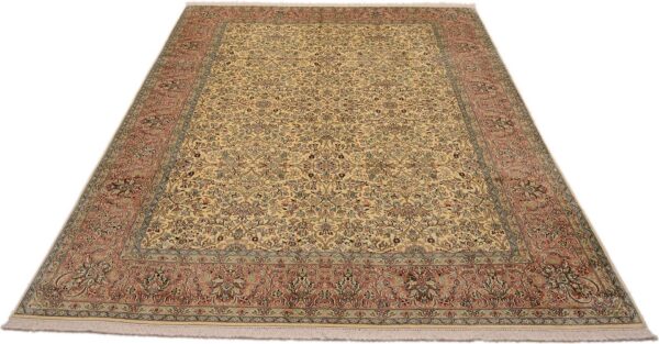 Kaschmir Orientteppich 216 × 313 cm, Seide, handgeknüpft