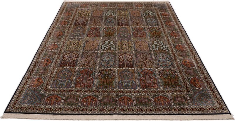 Kaschmir Orientteppich 216 × 313 cm, Seide, handgeknüpft