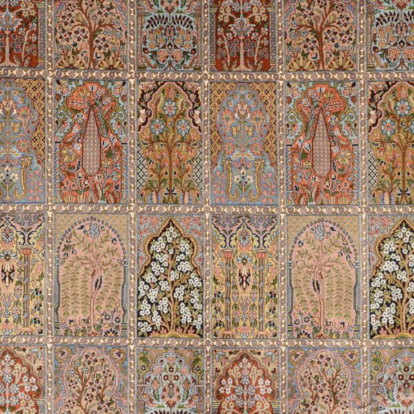 Kaschmir Orientteppich 216 × 313 cm, Seide, handgeknüpft