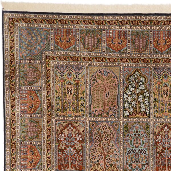 Kaschmir Orientteppich 216 × 313 cm, Seide, handgeknüpft