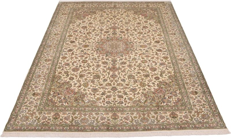 Kaschmir Orientteppich 217 × 313 cm, Seide, handgeknüpft Glanz