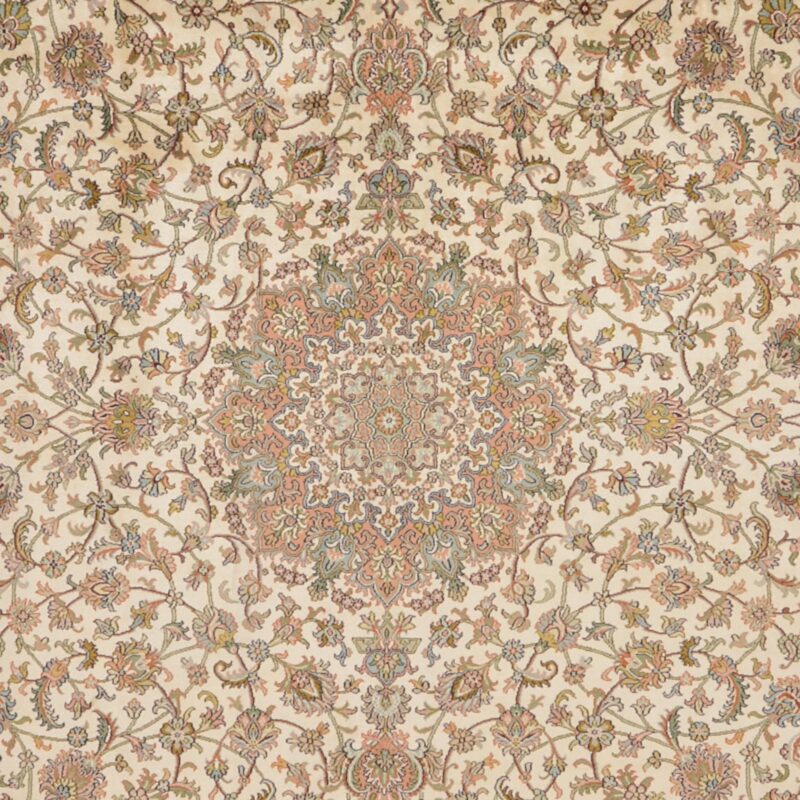 Kaschmir Orientteppich 217 × 313 cm, Seide, handgeknüpft Glanz