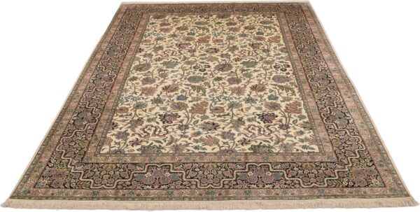 Kaschmir Orientteppich 228 × 330 cm, Seide, handgeknüpft