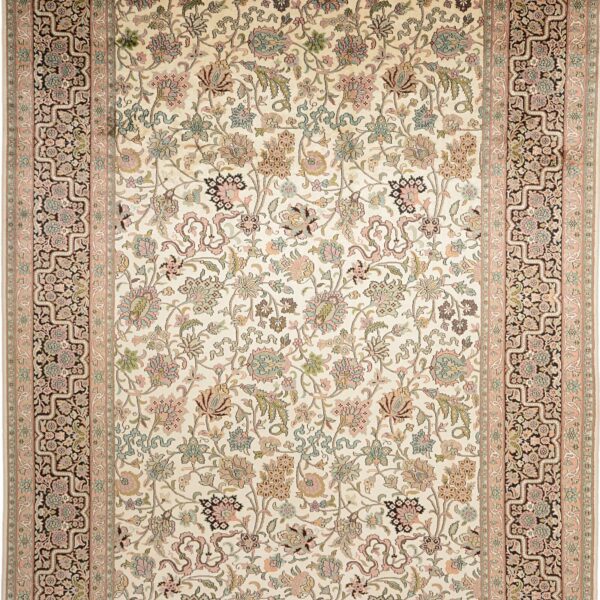 Kaschmir Orientteppich 228 × 330 cm, Seide, handgeknüpft