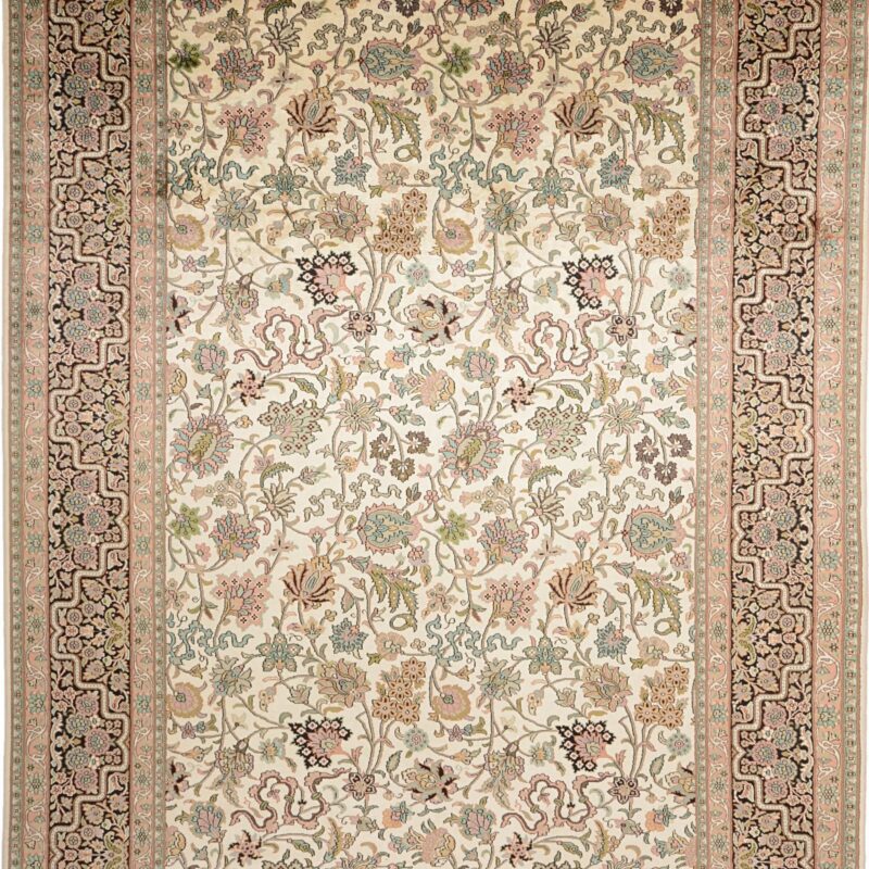 Kaschmir Orientteppich 228 × 330 cm, Seide, handgeknüpft