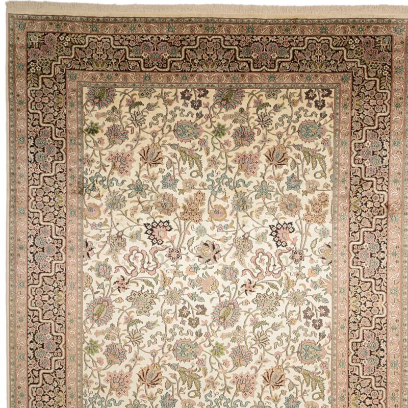 Kaschmir Orientteppich 228 × 330 cm, Seide, handgeknüpft