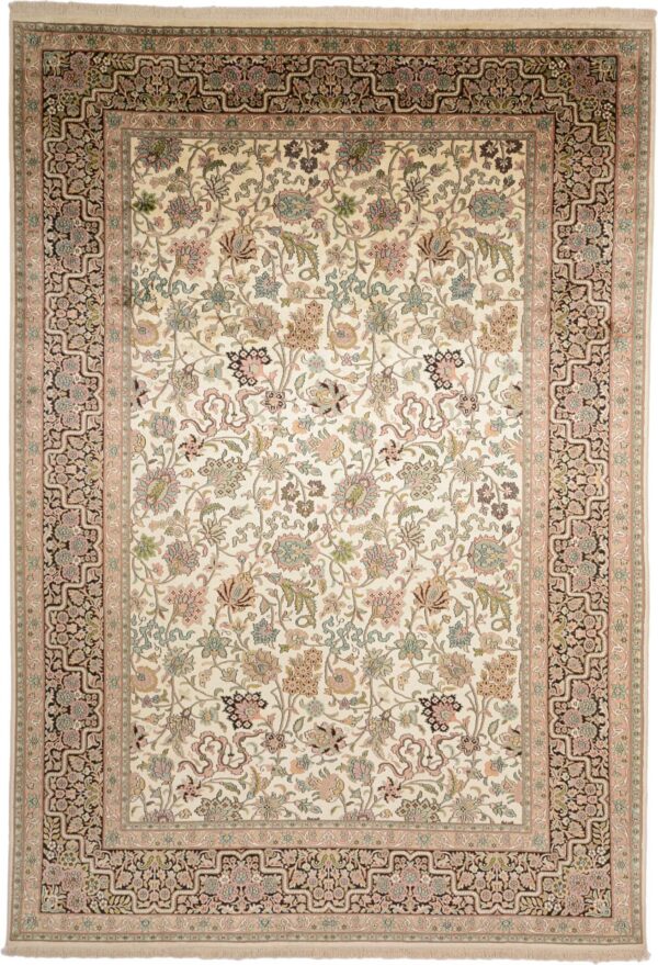 Kaschmir Orientteppich 228 × 330 cm, Seide, handgeknüpft