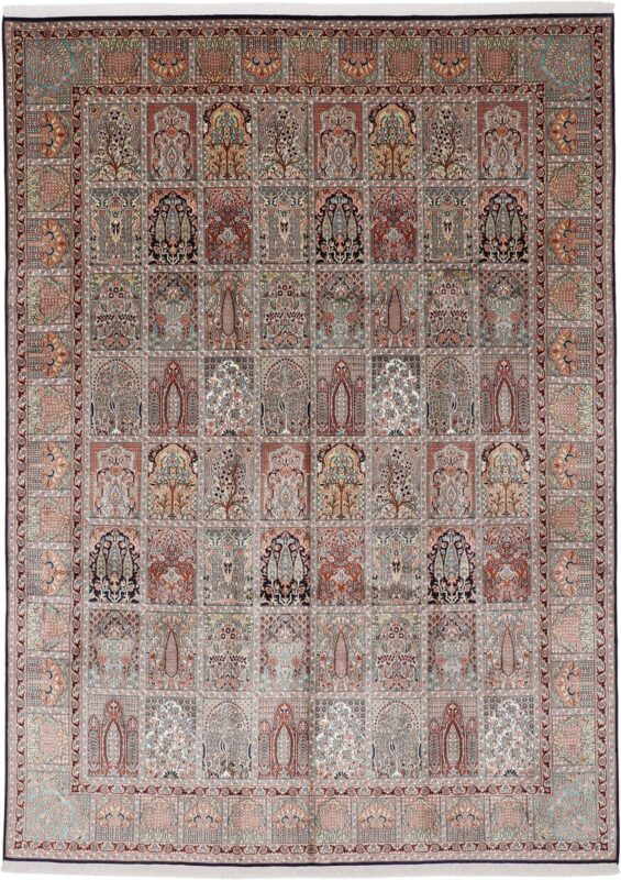 Kaschmir Orientteppich 240 × 336 cm, Seide, handgeknüpft edel