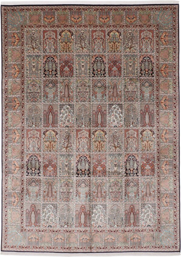 Kaschmir Orientteppich 240 × 336 cm, Seide, handgeknüpft edel