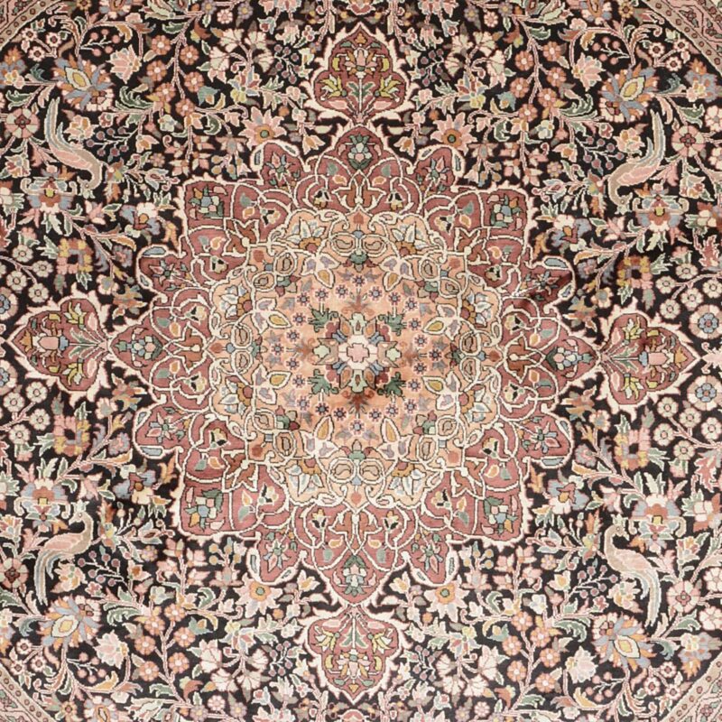 Kaschmir Orientteppich 243 × 243 cm, Seide, handgeknüpft