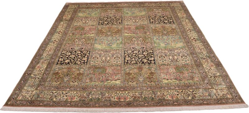 Kaschmir Orientteppich 243 × 307 cm, Seide, handgeknüpft