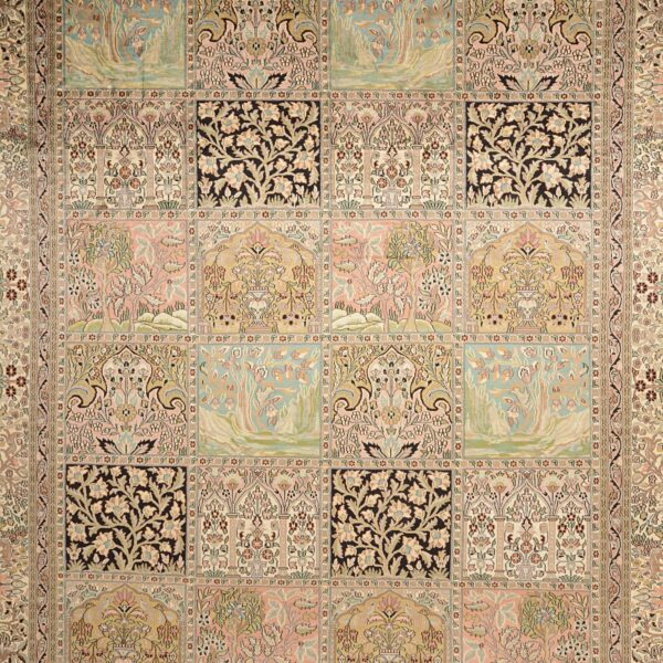 Kaschmir Orientteppich 243 × 307 cm, Seide, handgeknüpft