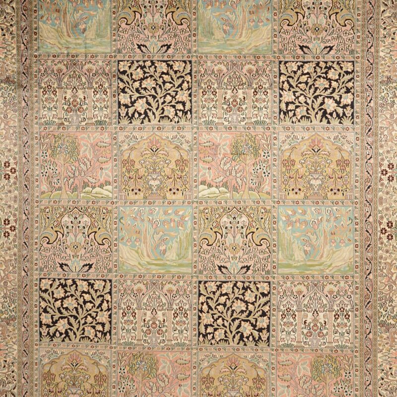 Kaschmir Orientteppich 243 × 307 cm, Seide, handgeknüpft