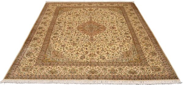 Kaschmir Orientteppich 243 × 336 cm, Seide, handgeknüpft