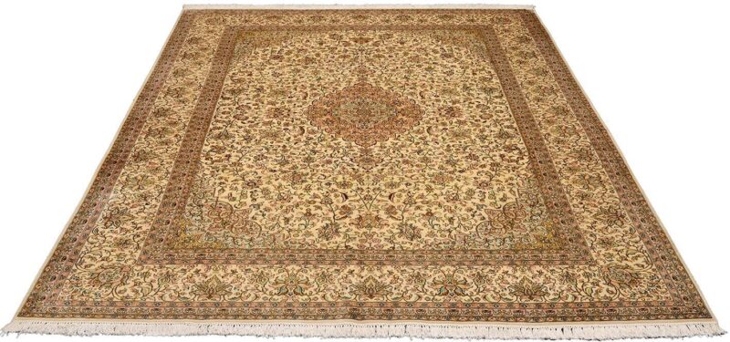 Kaschmir Orientteppich 243 × 336 cm, Seide, handgeknüpft