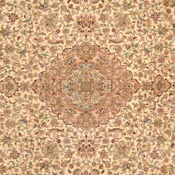 Kaschmir Orientteppich 243 × 336 cm, Seide, handgeknüpft