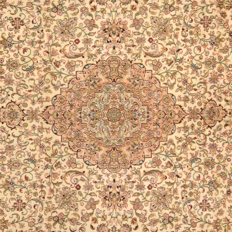 Kaschmir Orientteppich 243 × 336 cm, Seide, handgeknüpft