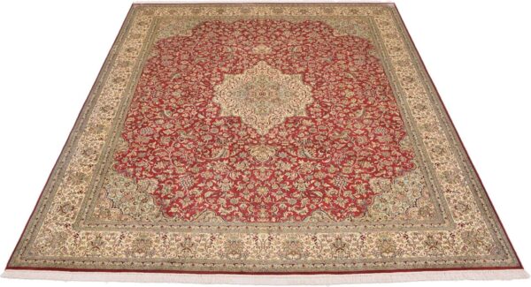 Kaschmir Orientteppich 245 × 312 cm, Seide, handgeknüpft