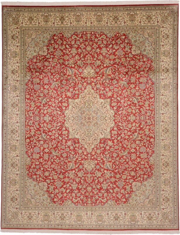 Kaschmir Orientteppich 245 × 312 cm, Seide, handgeknüpft