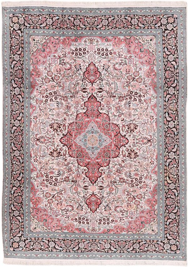 Kaschmir Orientteppich 245 × 335 cm, Seide, handgeknüpft Luxus