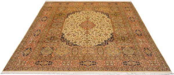 Kaschmir Orientteppich 246 × 315 cm, Seide, handgeknüpft