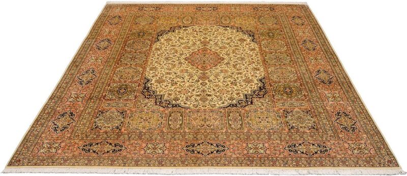 Kaschmir Orientteppich 246 × 315 cm, Seide, handgeknüpft
