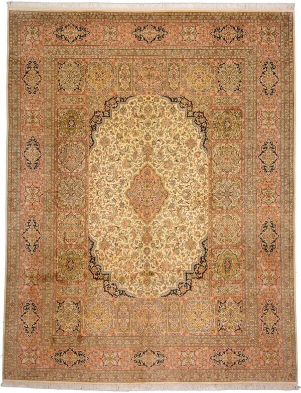 Kaschmir Orientteppich 246 × 315 cm, Seide, handgeknüpft