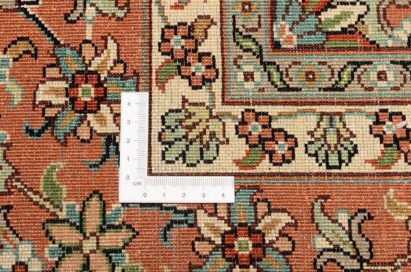 Kaschmir Orientteppich 246 × 341 cm, Seide, handgeknüpft