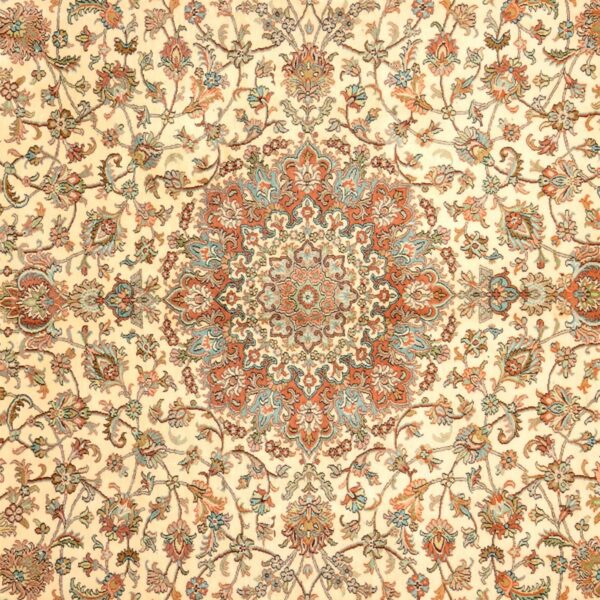 Kaschmir Orientteppich 246 × 341 cm, Seide, handgeknüpft
