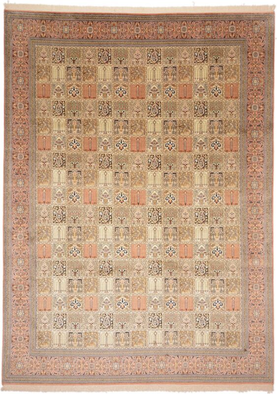 Kaschmir Orientteppich 248 × 338 cm, Seide, handgeknüpft