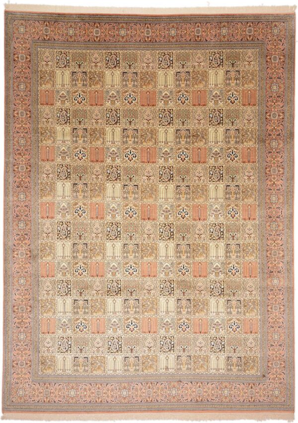 Kaschmir Orientteppich 248 × 338 cm, Seide, handgeknüpft