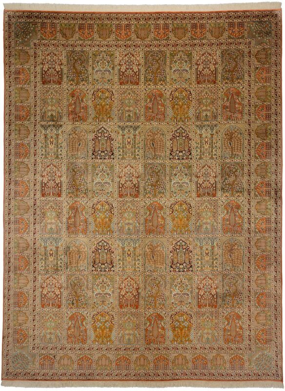 Kaschmir Orientteppich 267 × 354 cm, Seide, handgeknüpft