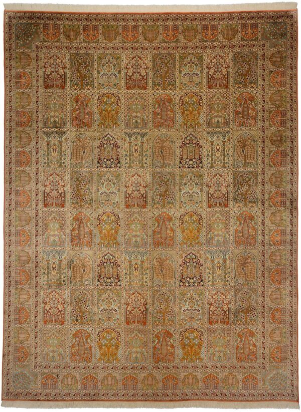 Kaschmir Orientteppich 267 × 354 cm, Seide, handgeknüpft