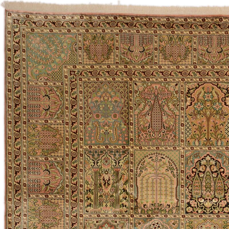 Kaschmir Orientteppich 276 × 361 cm, Seide, handgeknüpft