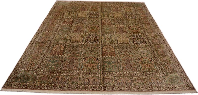 Kaschmir Orientteppich 276 × 361 cm, Seide, handgeknüpft