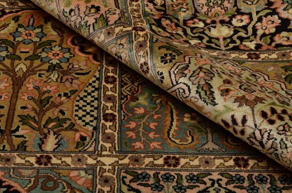 Kaschmir Orientteppich 276 × 361 cm, Seide, handgeknüpft