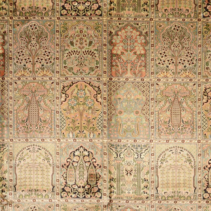 Kaschmir Orientteppich 276 × 361 cm, Seide, handgeknüpft