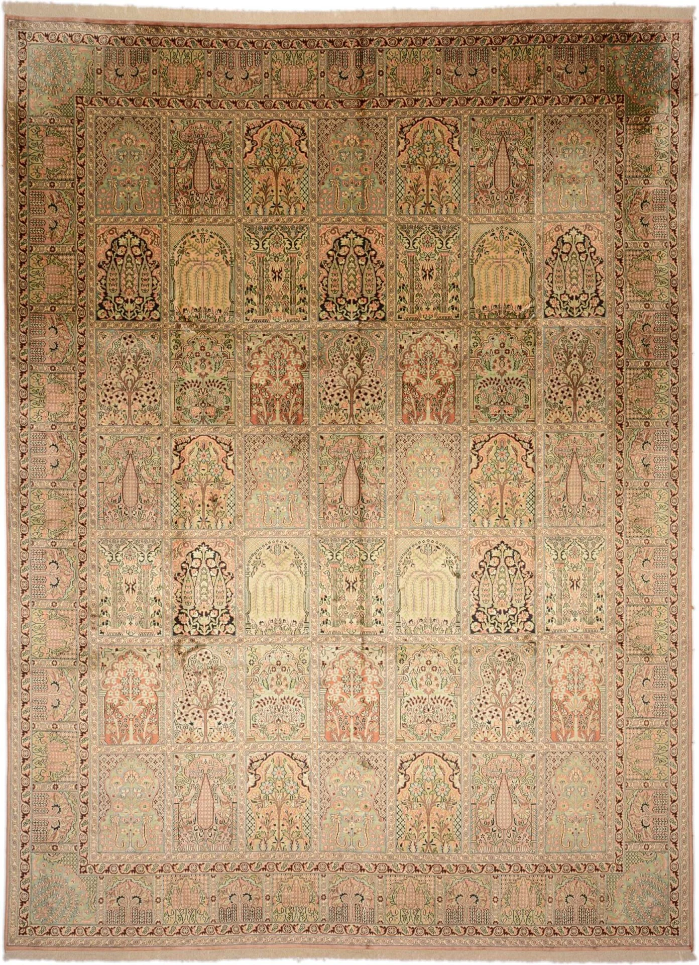 Kaschmir Orientteppich 276 × 371 cm, Seide, handgeknüpft