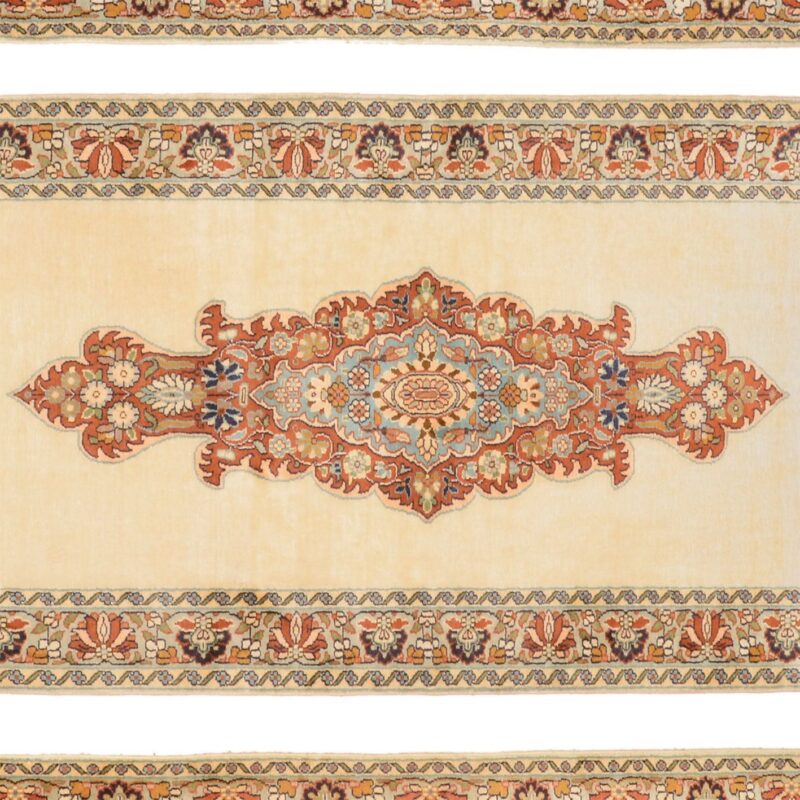 Kaschmir Orientteppich 77 × 328 cm, Seide, handgeknüpft seidig