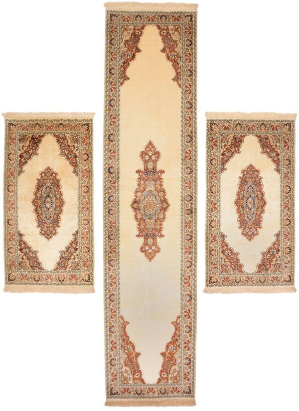 Kaschmir Orientteppich 77 × 328 cm, Seide, handgeknüpft seidig