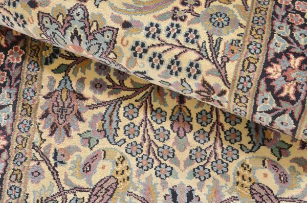 Kaschmir Orientteppich 77 × 334 cm, Seide, handgeknüpft