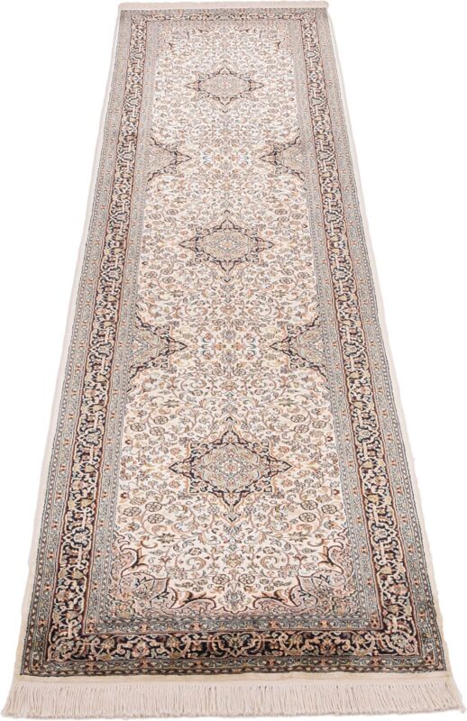 Kaschmir Orientteppich 78 × 322 cm, Seide, handgeknüpft
