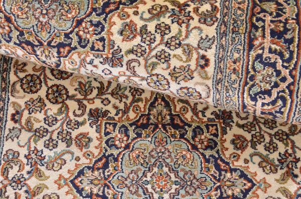 Kaschmir Orientteppich 78 × 322 cm, Seide, handgeknüpft