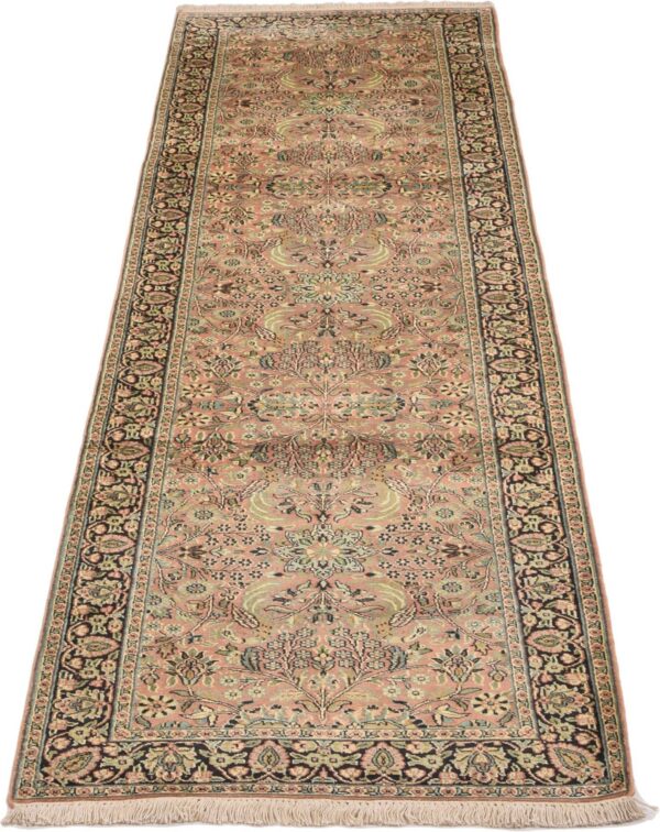 Kaschmir Orientteppich 83 × 308 cm, Seide, handgeknüpft