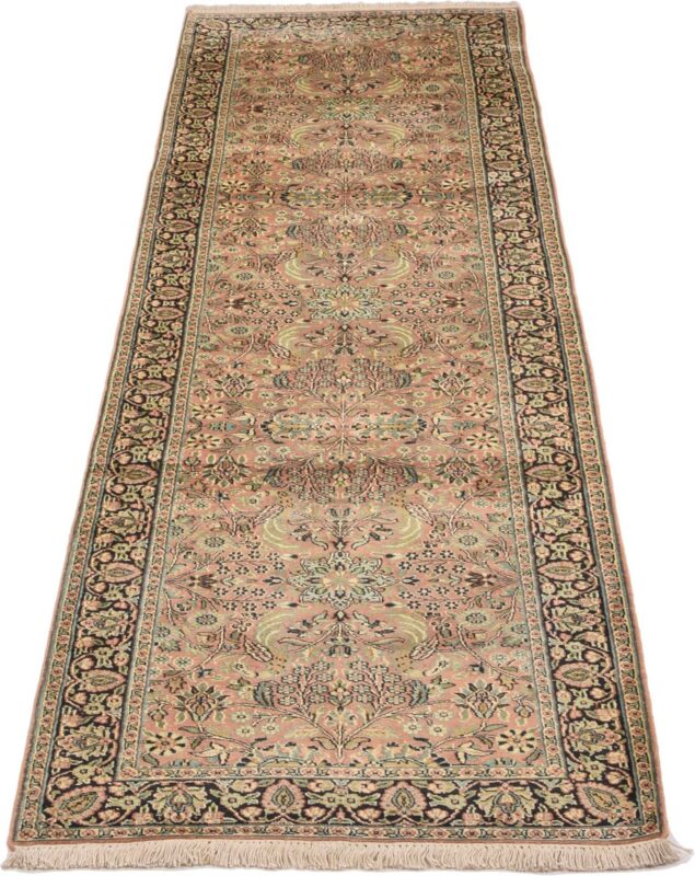 Kaschmir Orientteppich 83 × 308 cm, Seide, handgeknüpft