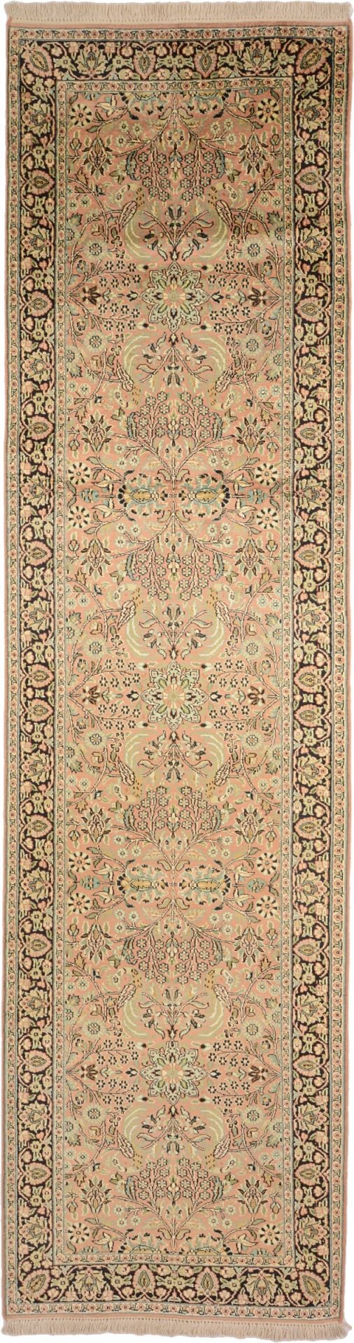 Kaschmir Orientteppich 83 × 308 cm, Seide, handgeknüpft