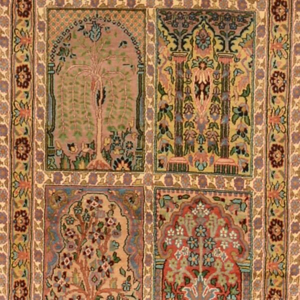 Kaschmir Orientteppich 83 × 474 cm, Seide, handgeknüpft Pastell