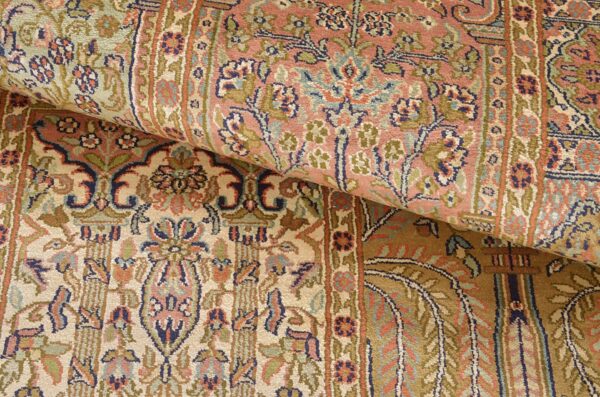 Kaschmir Orientteppich 94 × 272 cm, Seide, handgeknüpft