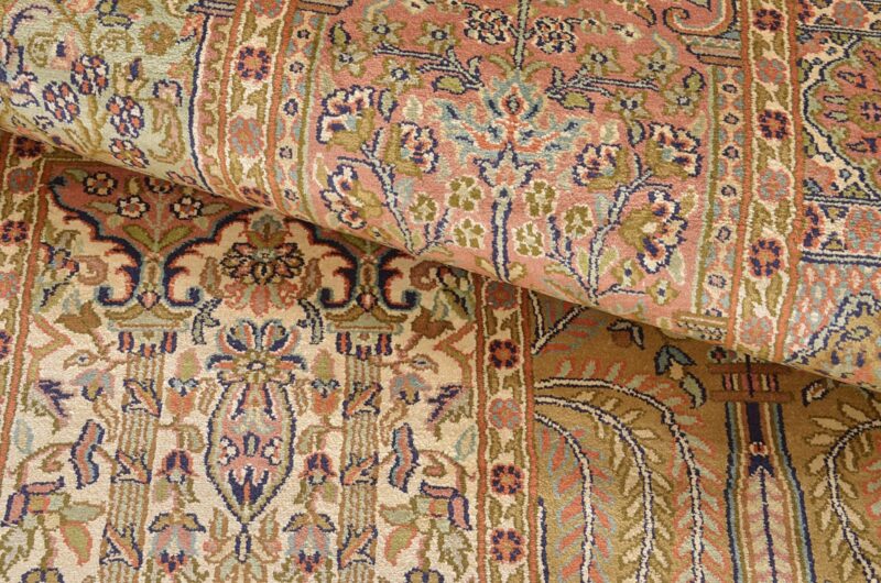 Kaschmir Orientteppich 94 × 272 cm, Seide, handgeknüpft